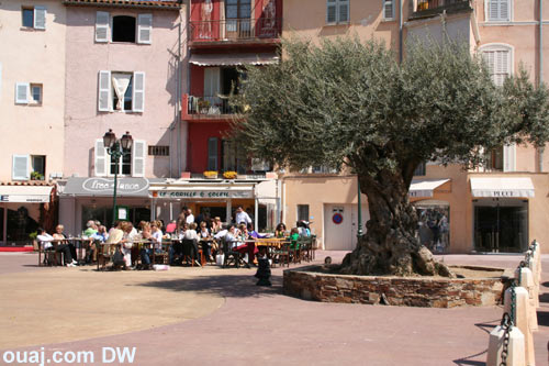 Jolie place avec oliviers centenaire dans le centre de Saint tropez