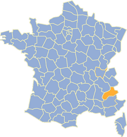 Carte de France avec situation des Hautes Alpes en orange sur la carte