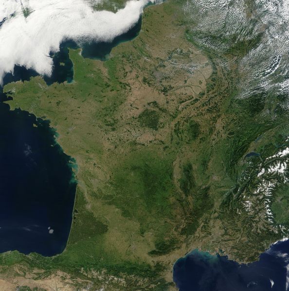 Photo satellite de la France