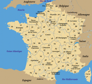 Carte de France avec les régions